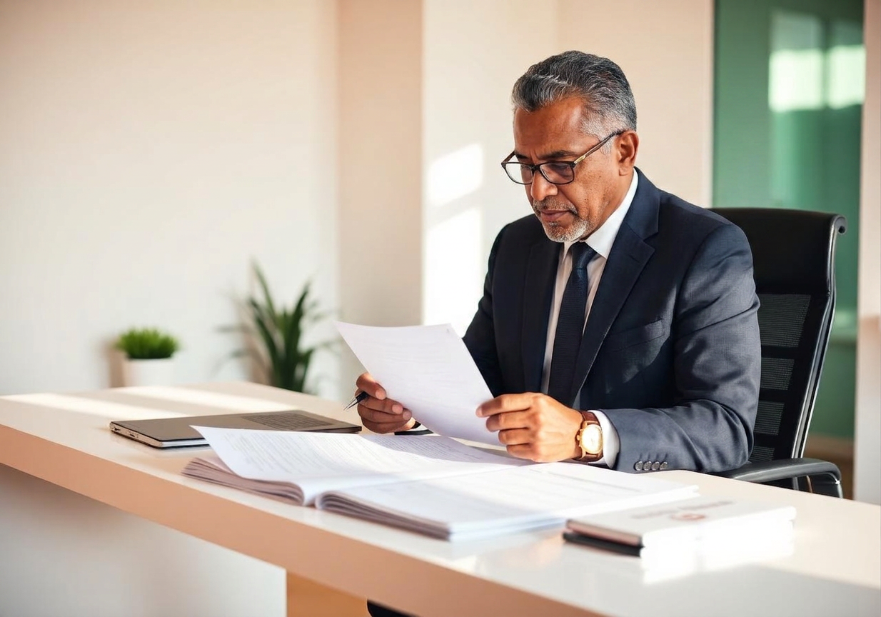 Inquiry Fix consultant reviewing a printed credit report with a client